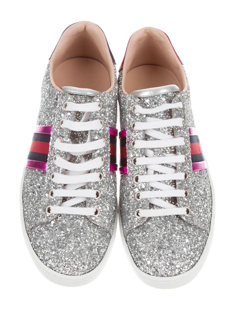 gucci tennis shoes glitter|Gucci glitter web sneakers.